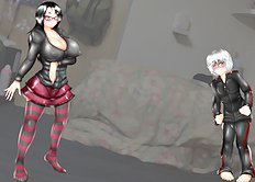Amazing big tits, blowjob, futanari hentai set