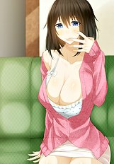 Horny big tits, group, blowjob hentai collection