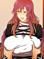 Horny big tits, blowjob hentai images