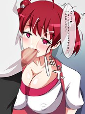 Horny big tits, blowjob hentai pictures