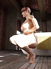 Horny 3d, big tits hentai set