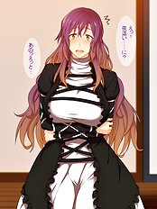 Horny big tits, blowjob hentai images