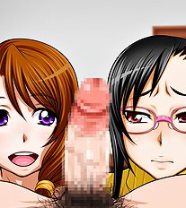 Hottest big tits, lesbian, group, blowjob hentai collection