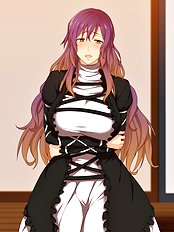 Horny big tits, blowjob hentai images