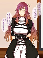 Horny big tits, blowjob hentai images