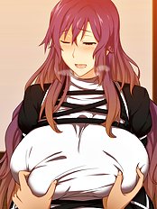 Horny big tits, blowjob hentai images