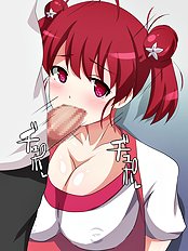 Horny big tits, blowjob hentai pictures