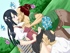 Fabulous blowjob, outdoor, group hentai set
