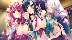 Incredible big tits, group, blowjob, outdoor hentai set