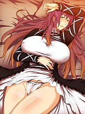 Horny big tits, blowjob hentai images
