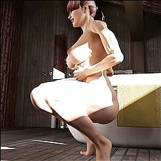 Horny 3d, big tits hentai set